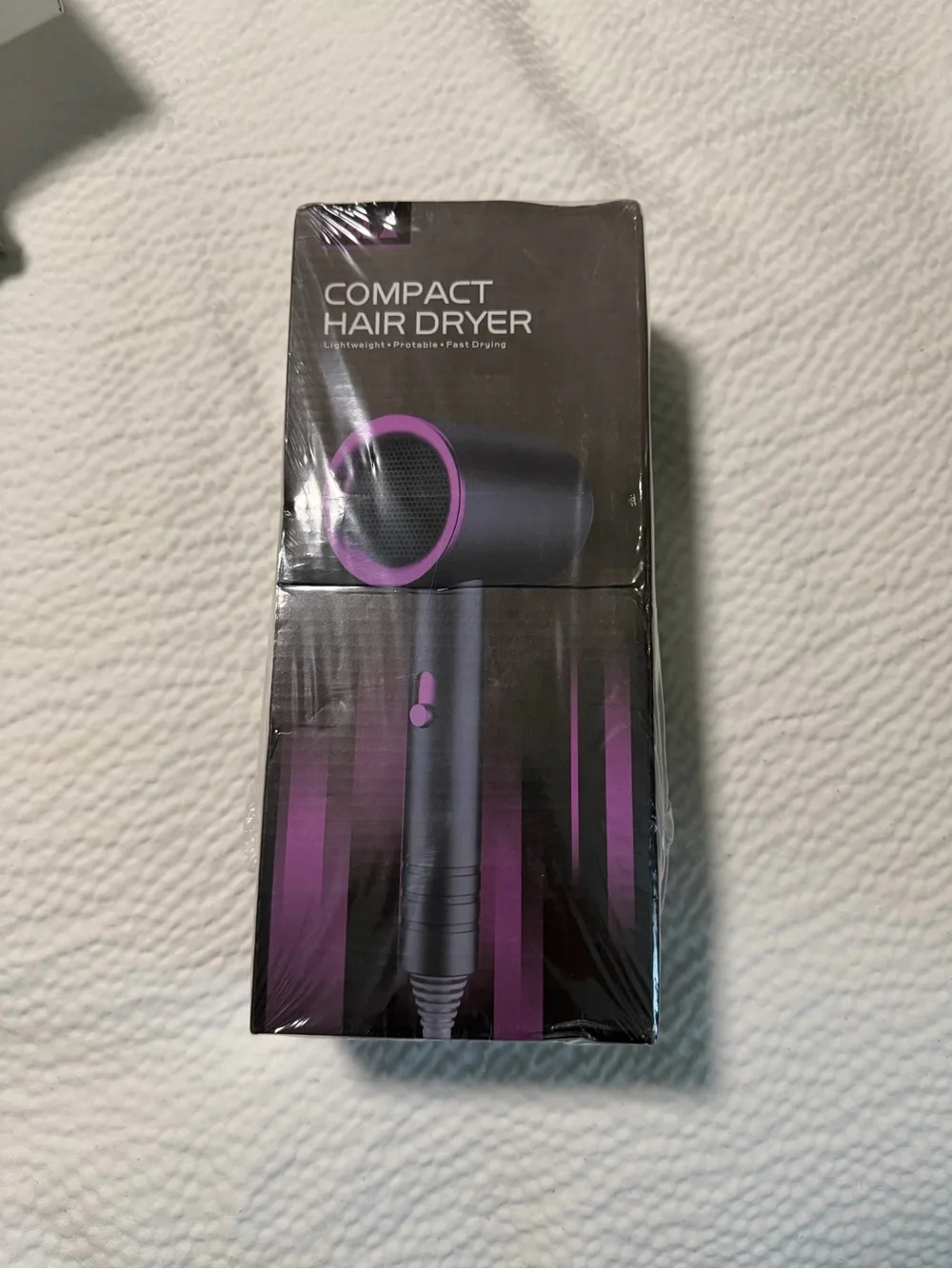 Compact Purple Hair Dryer - Lightweight Travel Hair Dryer